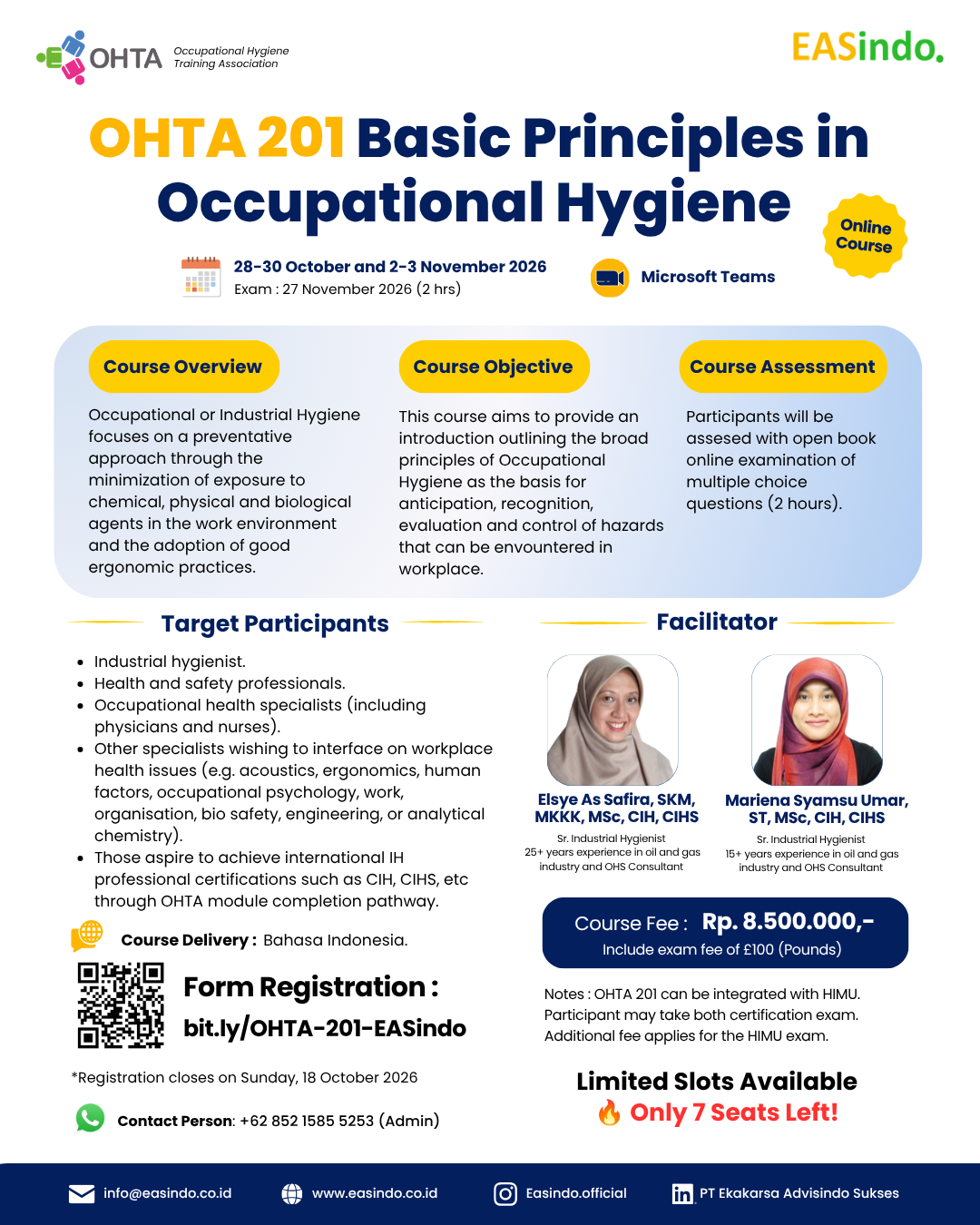 OHTA 201 (28-30 Oct & 2-3 Nov 2026)