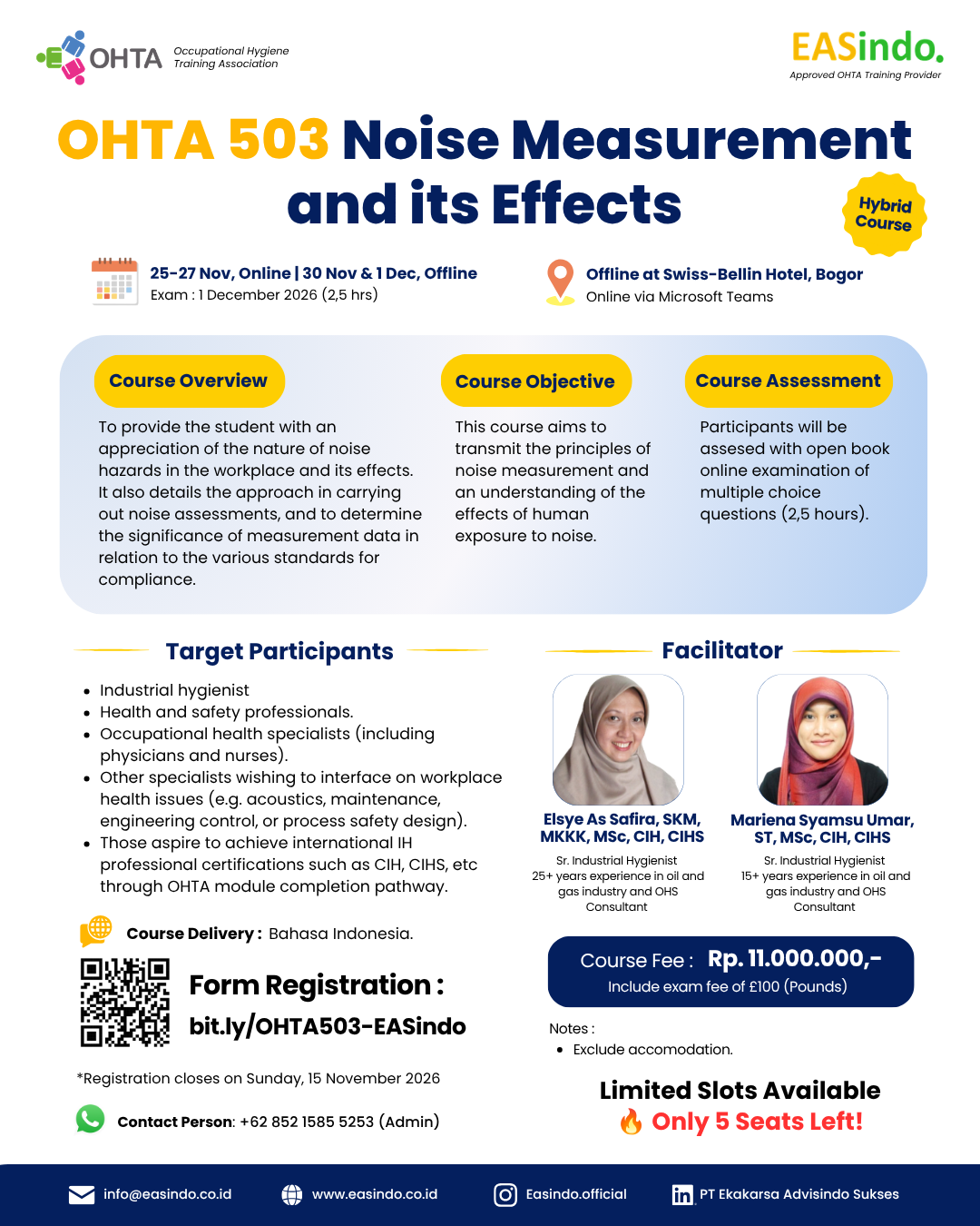 OHTA 503 (25-27 Nov & 30 Nov - 1 Dec 2026)